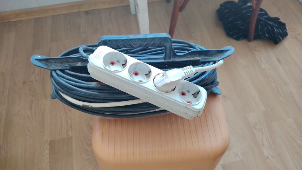 Udinitel 26 metr Uzun kabel uzatma + 4 yuvalı elektrik rozetkası — Rozlər, fişləri və keçicilər, Bakı