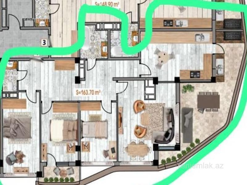 Satılır 4 otaqlı Bina evi menzil (Yeni tikili), 163.7 m², Sabunçu rayonu — Mənzil, Bakı (3)