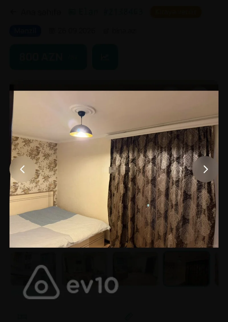 2 otaqlı mənzil, 55 m², Şərifzadə küçəsi — kirayə — Mənzil, Bakı (4)