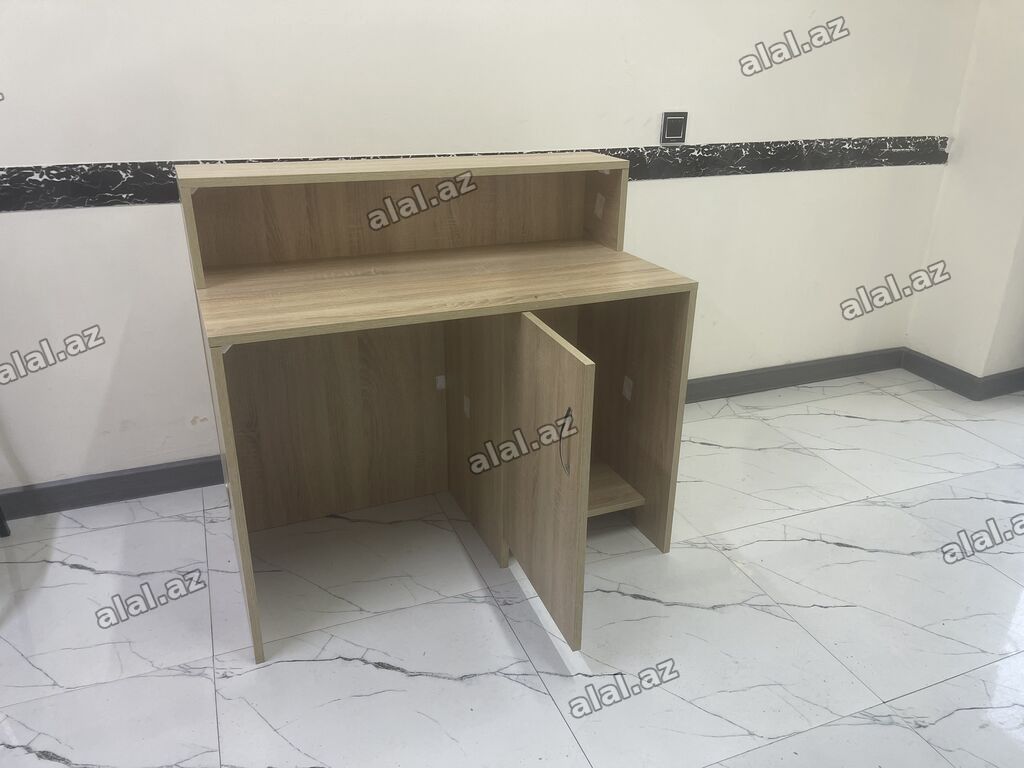 Laminatdan hazırlanmış resepsiyon/registrasiya masası. - Təbii ağac — Ofis mebeli, Bakı (2)