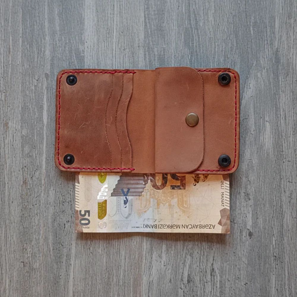 Pul kisəsi Fabrika1972, qəhvəyi, dəri, 10.5x9.5 sm — Mallar, Bakı (2)