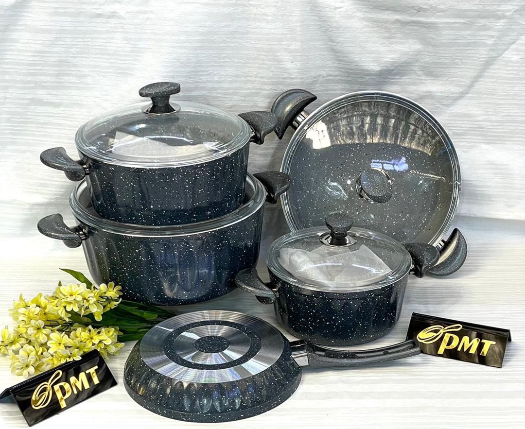 Qab-qacaq dəsti PMT PP-EE-014, qranit, tünd göy, 5 parça — Mallar, Bakı