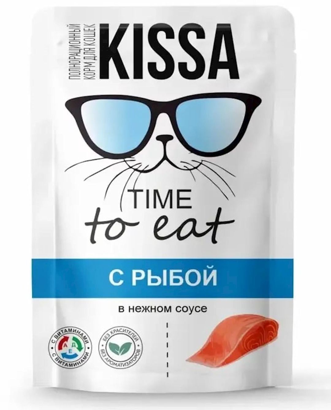 Nəm yem Kissa Time To Eat yetkin pişiklər üçün, balıq ilə, 75 q — Mallar, Bakı