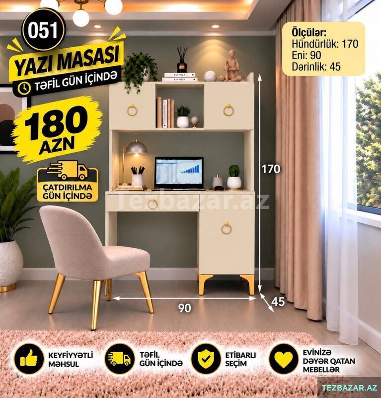 Yazı masaları (hazır) — Mebel, Bakı (6)