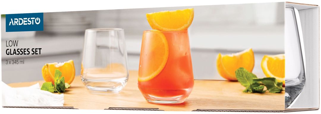 Stəkan dəsti Ardesto Gloria Shine, 345 ml, 3 əd, şüşə — Mallar, Bakı (2)