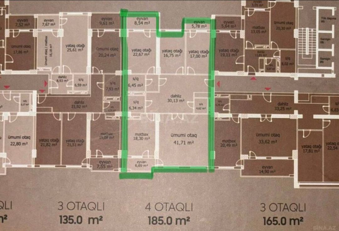 Satılır 4 otaqlı yeni tikili 185 m² — Mənzil, Bakı (5)
