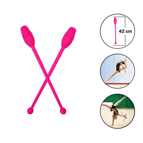 Bədii gimnastika üçün gürz 1348 plastik, çəhrayı, 45 sm — Bakı