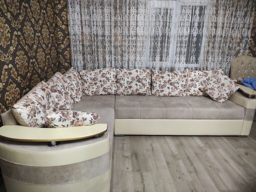 Künc divan dəsti - Forma: L-şəkilli künc divan - Rəng və material — Yumşaq mobilya dəstləri, Bakı (3)