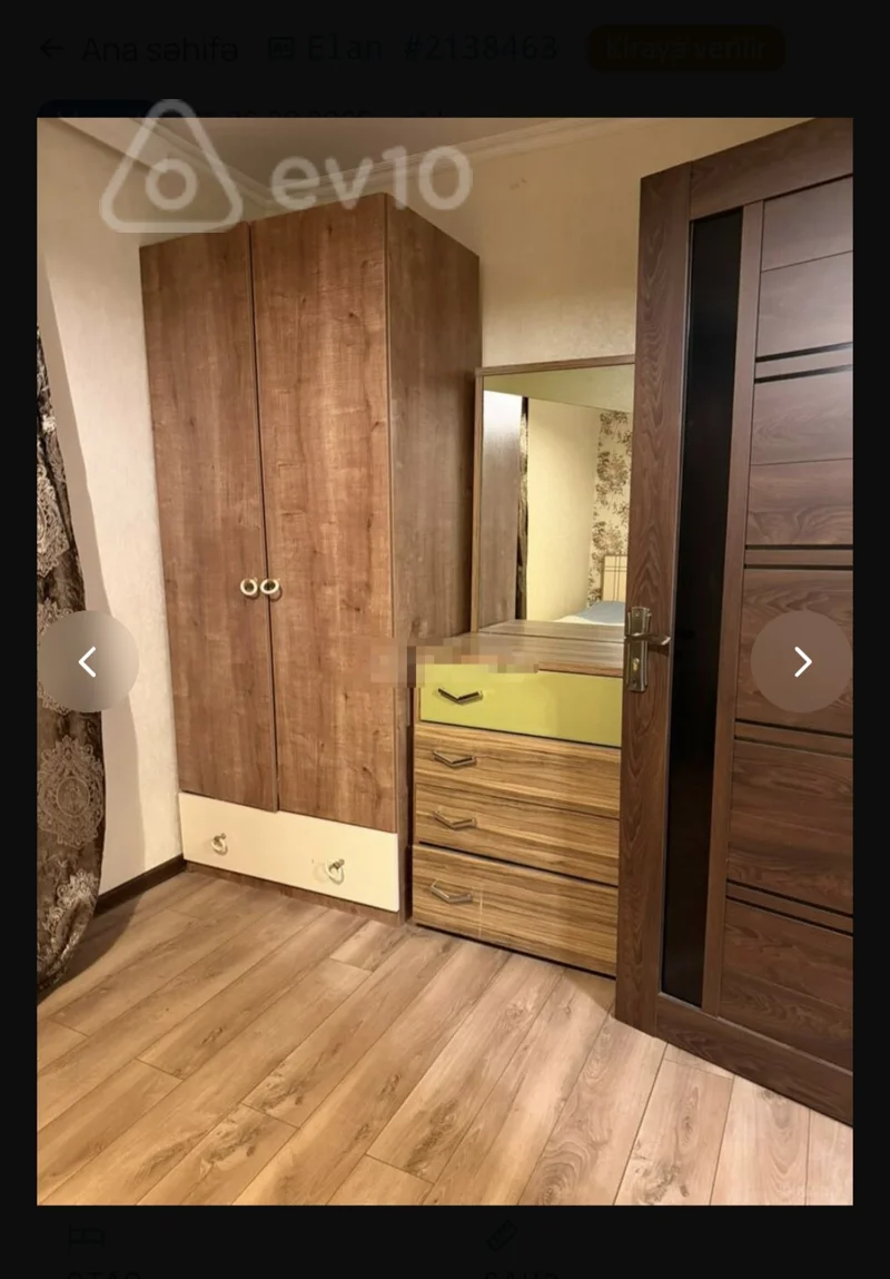 2 otaqlı mənzil, 55 m², Şərifzadə küçəsi — kirayə — Mənzil, Bakı (5)