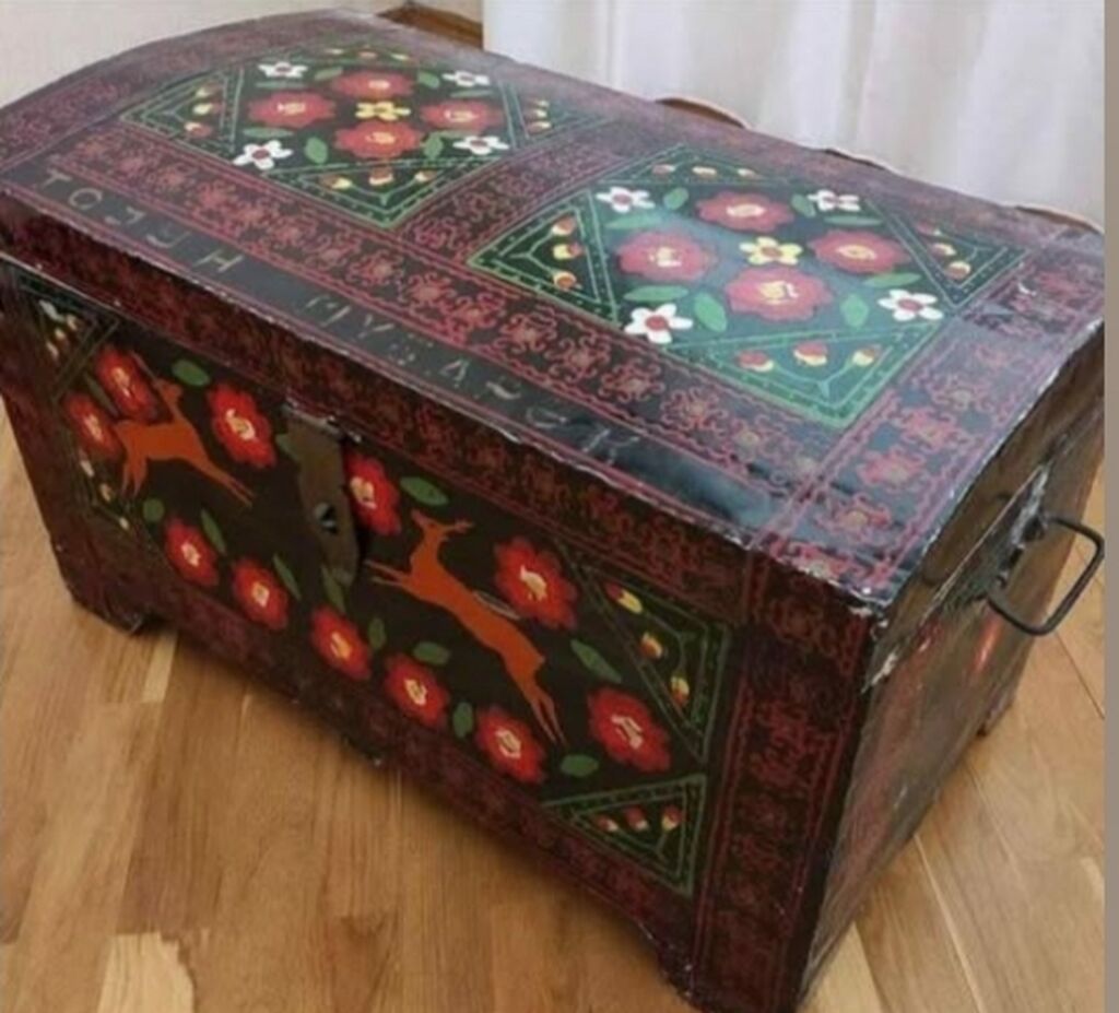 El işi taxta sandıq – dekorativ və saxlanma məqsədli - Material: bərk — Pul qutusunun və şkatulyalar, Bakı