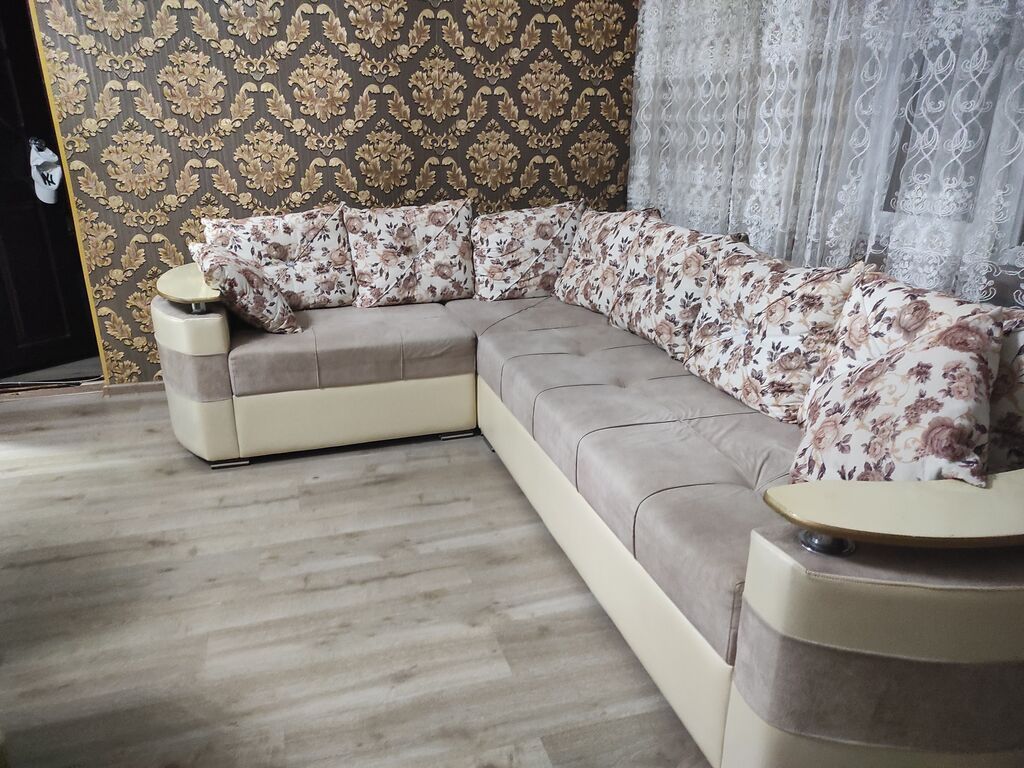 Künc divan dəsti - Forma: L-şəkilli künc divan - Rəng və material — Yumşaq mobilya dəstləri, Bakı (2)