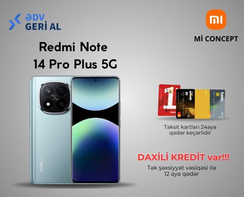 Xiaomi Redmi Note 14 Pro+ 5G Frost Blue 256GB/8GB — Bakı