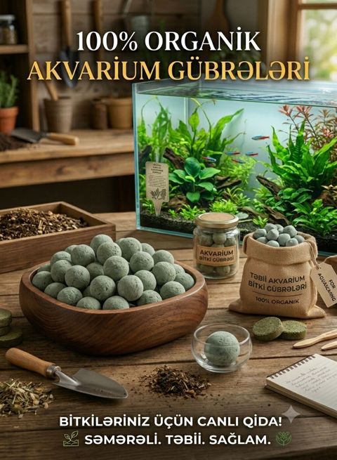 100% orqanik akvarium gübrələri – akvarium bitkiləri üçün təbii qida — Xırdalan