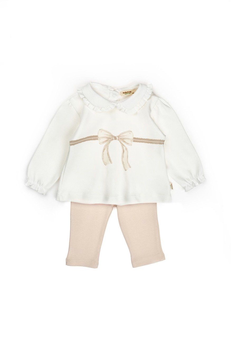 Yenidoğulanlar üçün dəst Babycosy, 2-li köynək və şalvar, qızlar üçün, 18-24 ay, ekru-qəhvəyi, %100 orqanik pambıq - 8683529324233 — Mallar, Bakı
