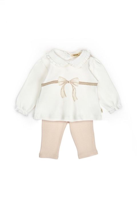 Yenidoğulanlar üçün dəst Babycosy, 2-li köynək və şalvar, qızlar üçün, 18-24 ay, ekru-qəhvəyi, %100 orqanik pambıq - 8683529324233 — Bakı