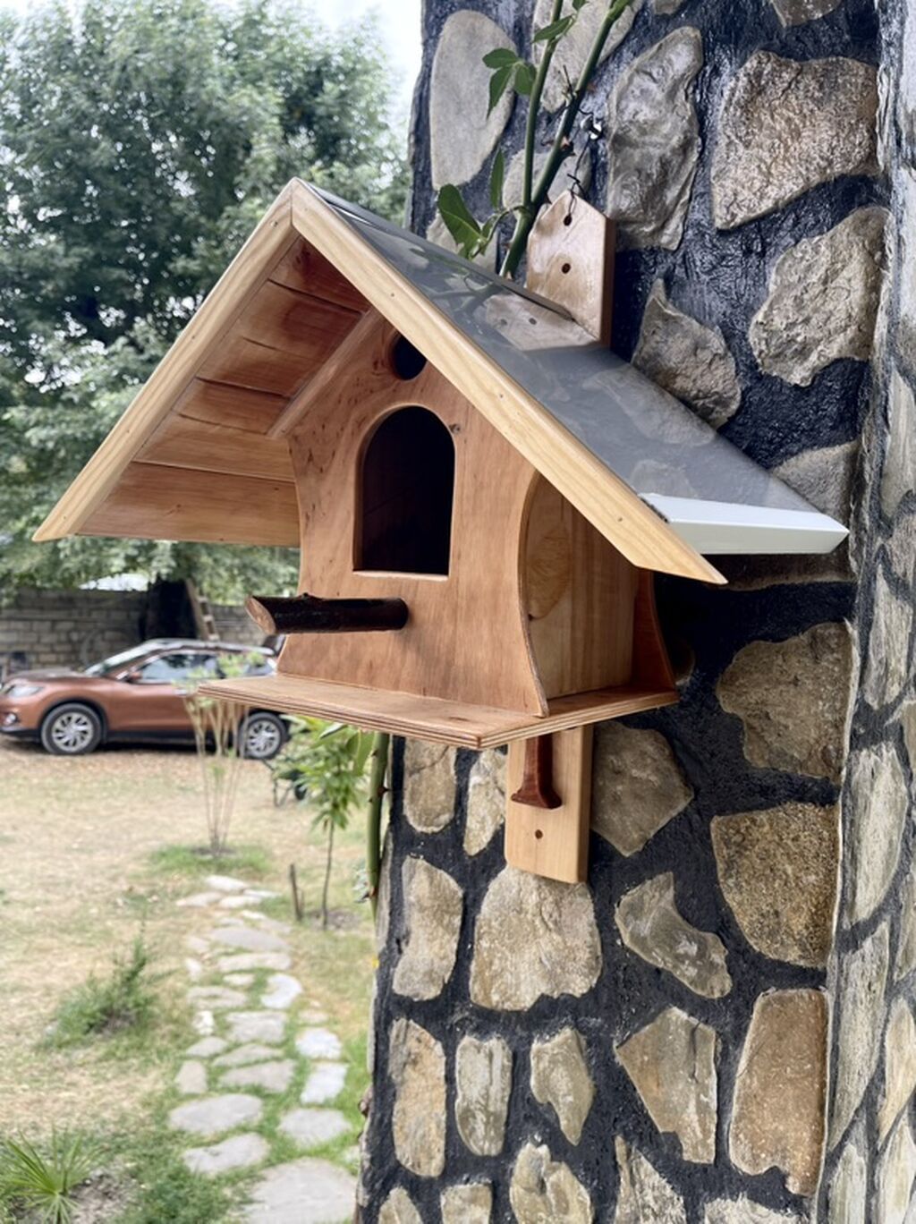 Taxta quş yuvası / quş evi - Təbii ağacdan əl işi dekorativ və — Kunalar, Bakı (3)