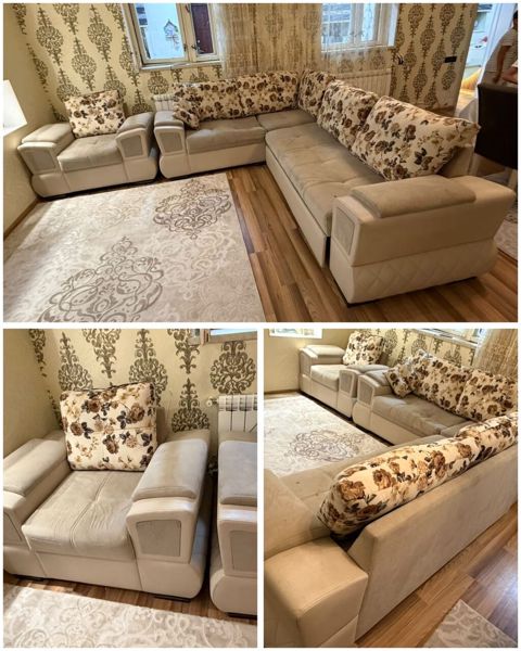 Künc divan 1 ədəd kreslo dəsti satılır 300₼.açılır,baza var.Ünvan Binə — Bakı