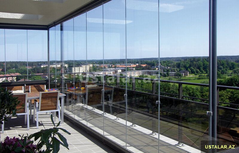 Cam balkon sifarişi — Pəncərələr, qapılar, balkonlar, Bakı (10)
