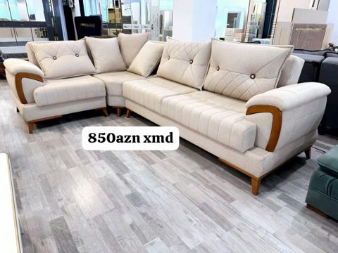 Künc divan dəsti - L‑şəkilli, geniş oturacaq sahəsi və rahat arxa — Sumqayıt