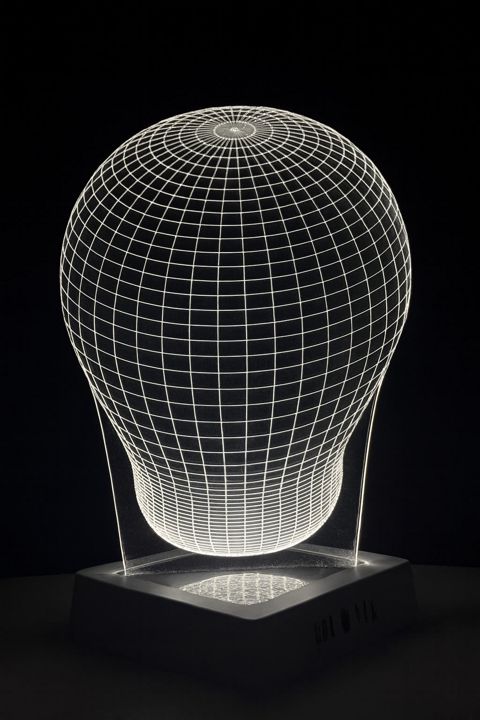 Gecə lampası 3D Akril, ağ, 20x30 sm - lightdekor246 — Bakı