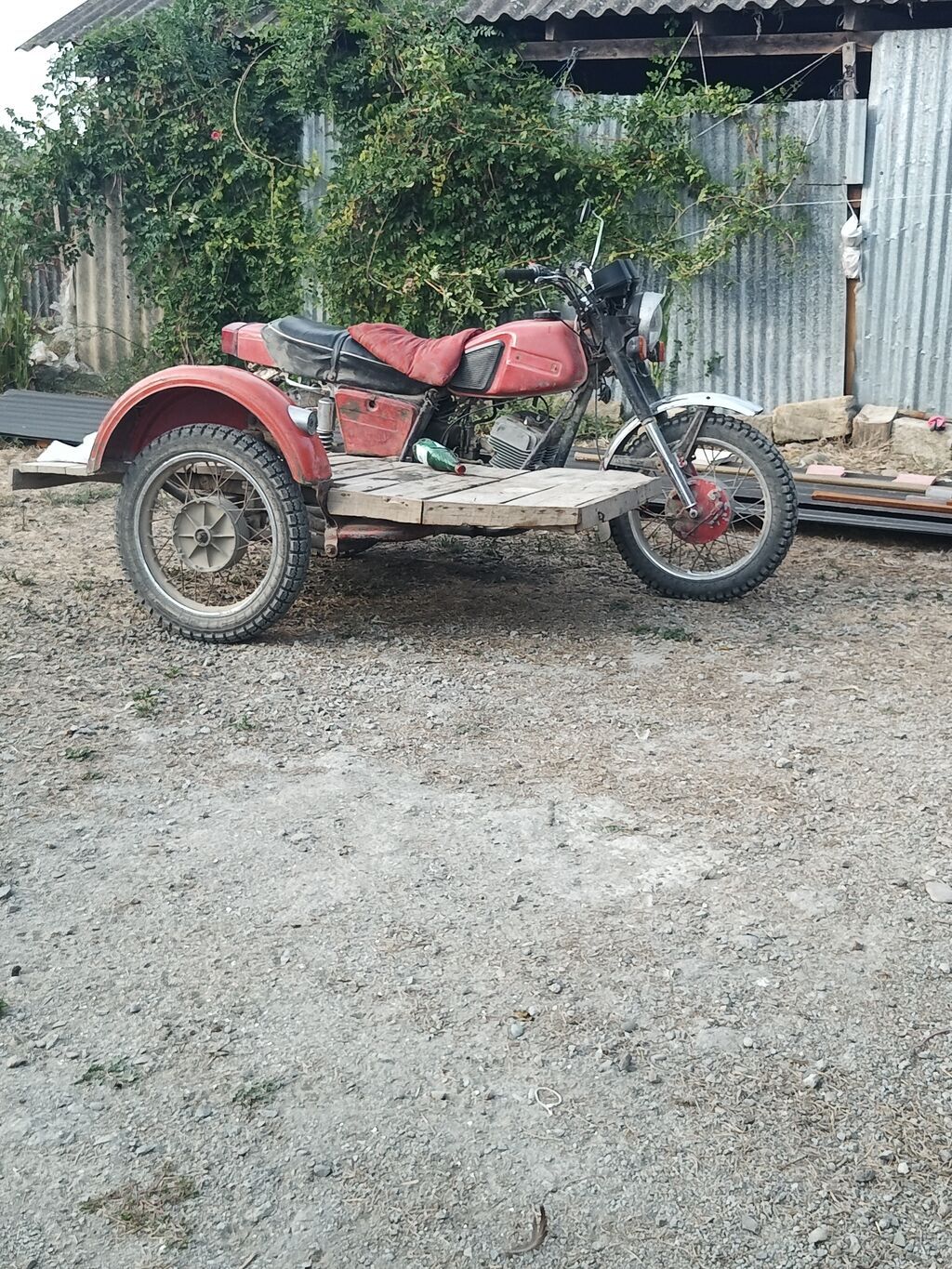 Yükləmə qoşqusulu motosiklet - Model: Sovet istehsalı iki silindrli — Motosikletlər, Masallı (3)
