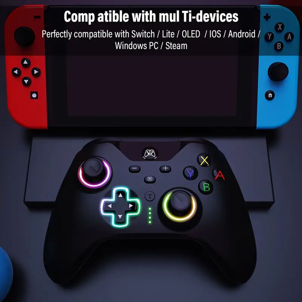 RGB işıqlanmalı universal oyun idarəetmə pultu - Uyğunluq: Nintendo — Aksesuarlar, Bakı (3)
