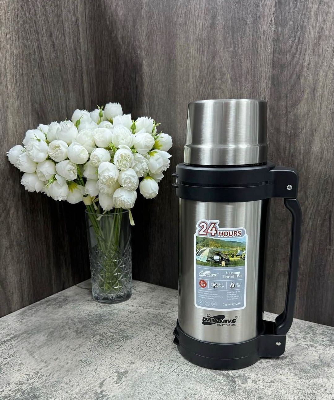 Termos Daydays, paslanmayan polad, gümüşü, 1.2 l — Mallar, Bakı