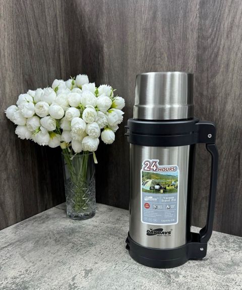 Termos Daydays, paslanmayan polad, gümüşü, 1.2 l — Bakı