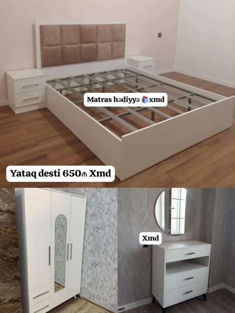Yataq dəsti – 650 Komplektə daxildir: - İkinefərlik çarpayı: metal — Sumqayıt