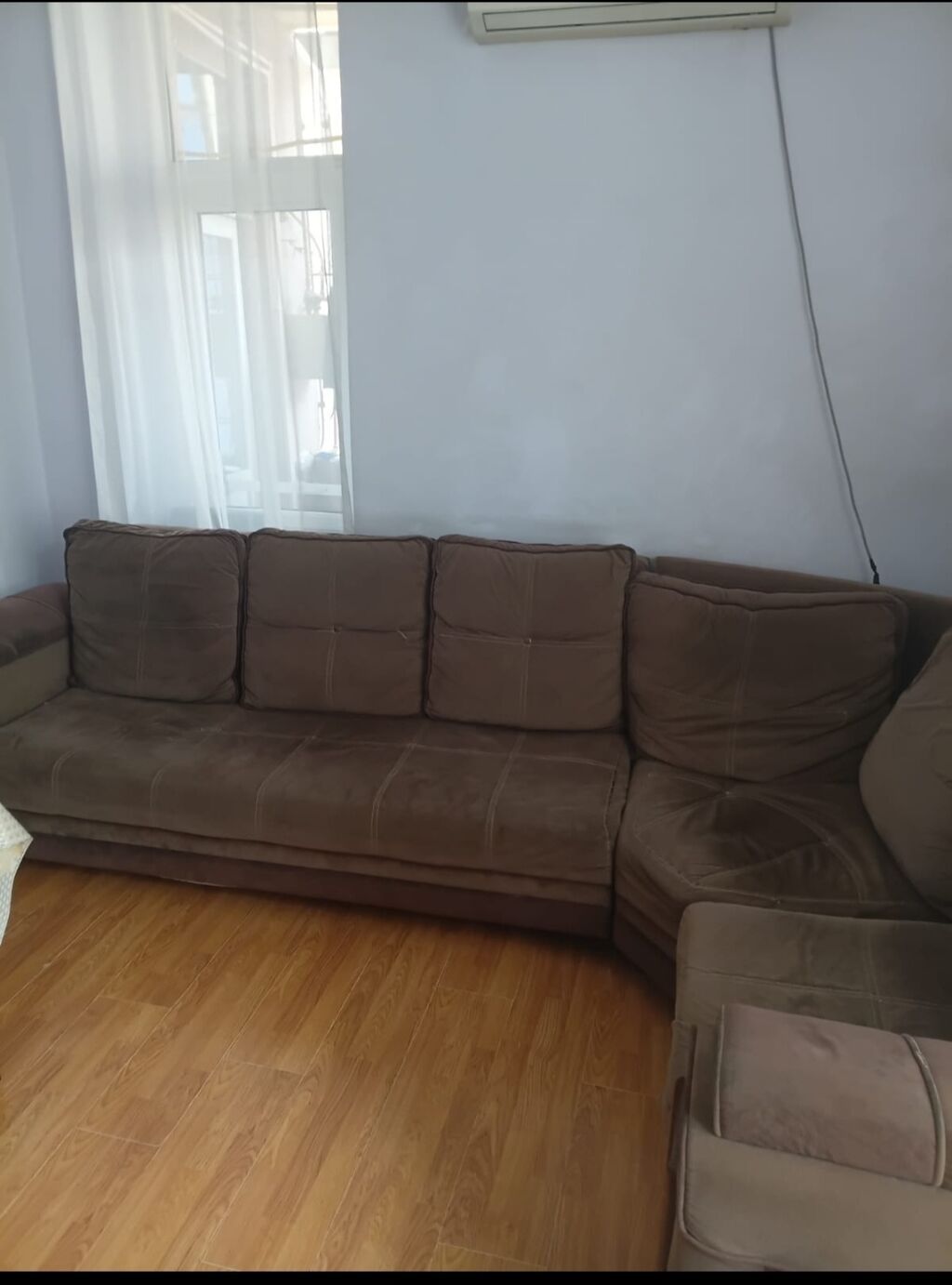 Künc divan – L formalı, qəhvəyi rəng. - Modul quruluş: uzun 3 — Divanlər, Masazır (8)