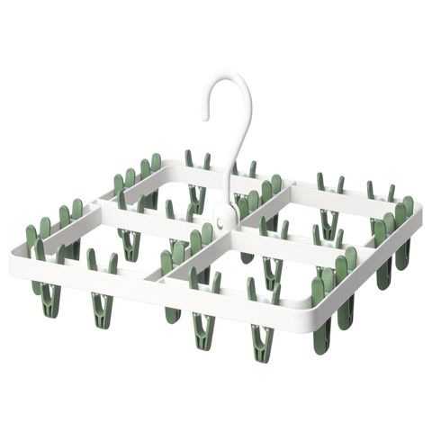Paltar üçün quruducu IKEA Slıbb, plastik, ağ/yaşıl, asılan, 36x36x4 sm, 24 ədəd qısqac - 705.677.25 — Bakı