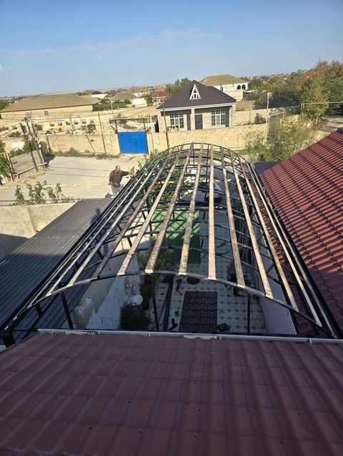Metalkonstruksiya “naves” karkası – həyət, giriş, terras və avtomobil — Mehdiabad