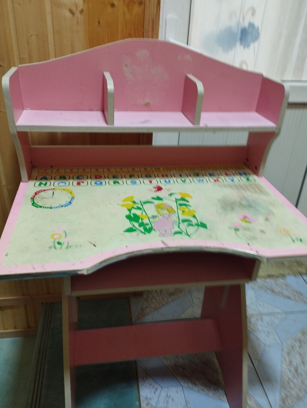 Uşaq üçün yazı masası və stul dəsti - Rəng: Çəhrayı - Komplekt: Yazı — Masalar və stullar, Bakı