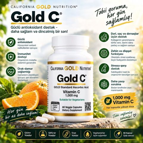 California Gold Nutrition – Gold C Gold Standard Askorbik Turşu — Bakı