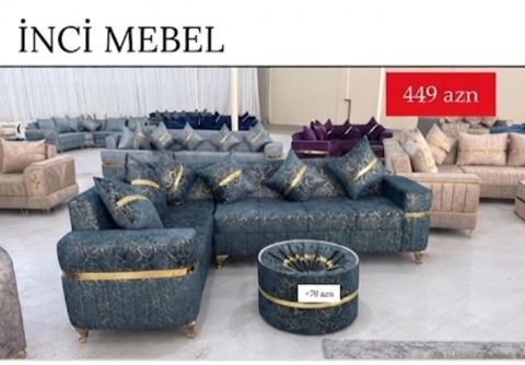 İnci Mebel künc divan dəsti - Klassik-modern üslubda L formalı künc — Bakı