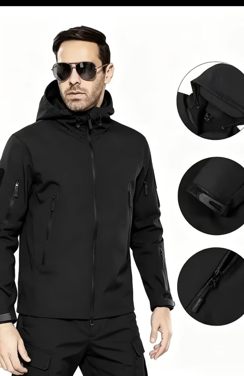 Uniseks taktiki outdoor dəst – qara rəng - 2 hissə: kapüşonlu — İdman geyimi, Bakı (3)