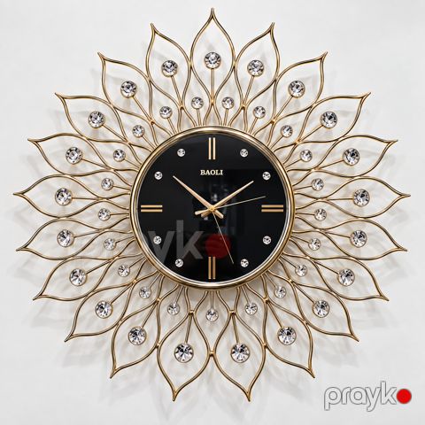 Divar saatı 88261031, qızılı/qara, 80 sm — Bakı
