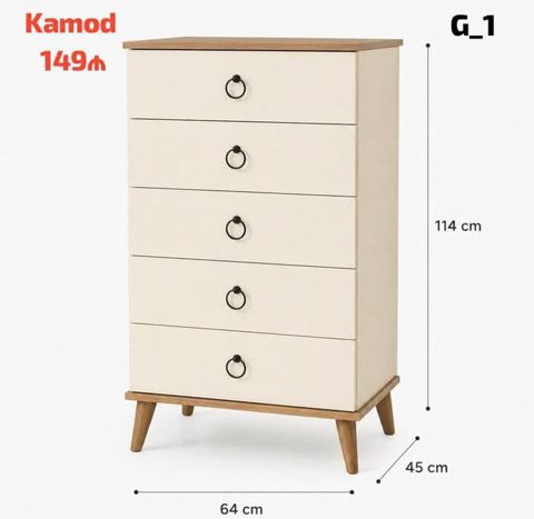 Kamod G_1 – kompakt və funksional çekmecəli dolab. - Ölçülər — Sumqayıt