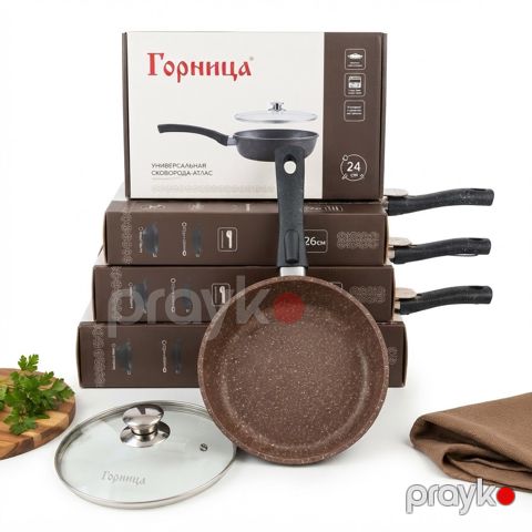 Tava dəsti Горница, qranit, qəhvəyi, 8 əd — Bakı
