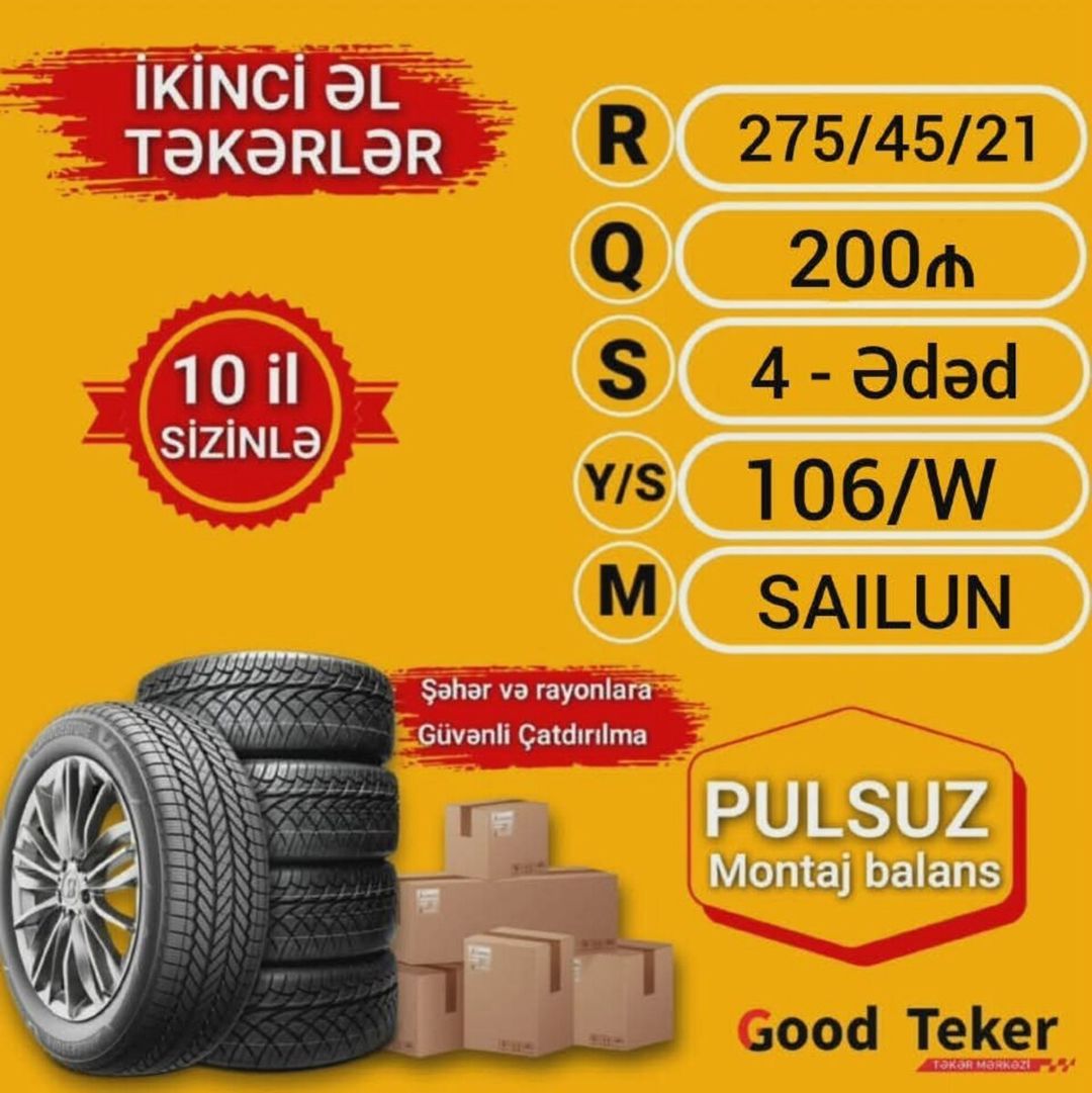 Sailun şinləri 275.45 R21 — Ehtiyat hissələri və aksesuarlar, Bakı (6)