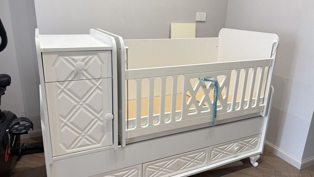 Uşaq beşiyi – “Ali bebe” transformasiya olunan model - Rəng: ağ — Bəşikləri, Bakı (4)