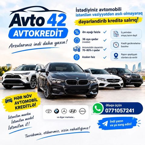 Avto 42 – Avtokredit İstədiyiniz avtomobili istənilən vəziyyətdən — Bakı