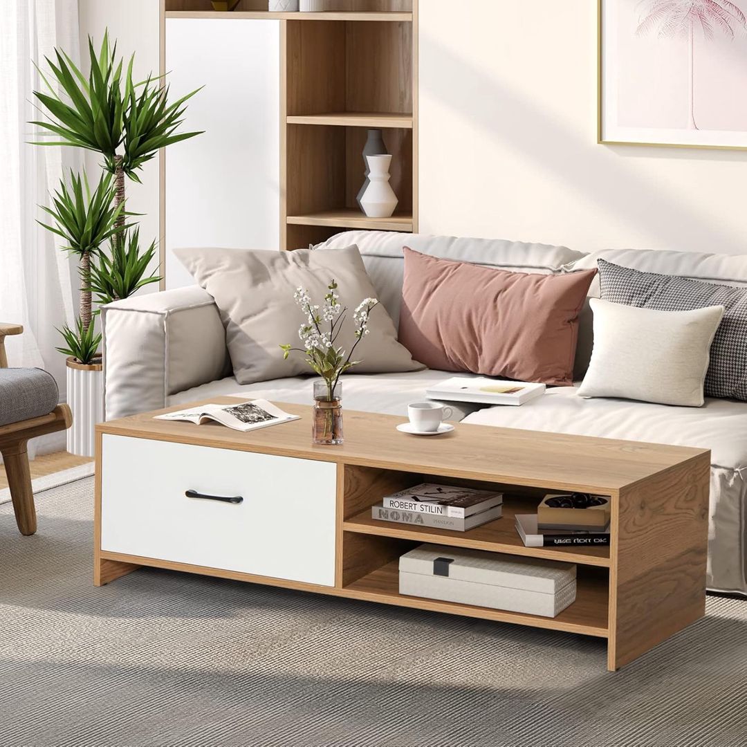 Jurnallıq masa Ev Plus ev_12116067, Ldsp, qəhvəyi, ağ, 120x40x35 sm — Jurnal masaları, Bakı (2)
