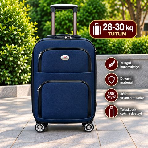 Çamadan 4 təkərli 99852867, tünd göy, parça, ölçü 3XL — Bakı