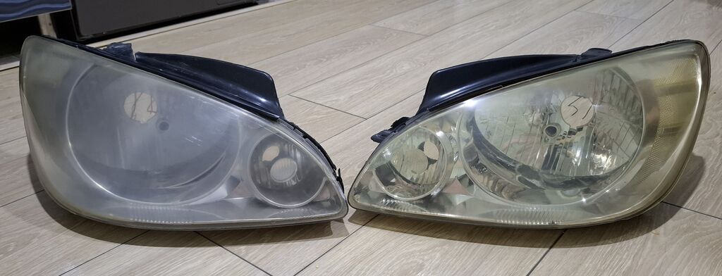 Komplekt, Yaxın və uzaq vuran işıqlar Hyundai, 2006 il, Analoq, Yaponiya, İşlənmiş — Avtomobil işığı, Masazır