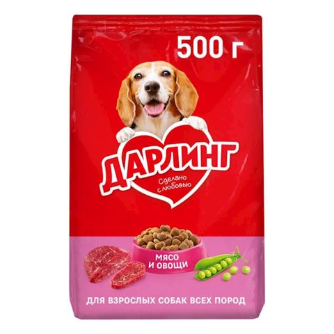 Quru yem Дарлинг, yetkin itlər üçün, ət və tərəvəz ilə, 500 q — Bakı