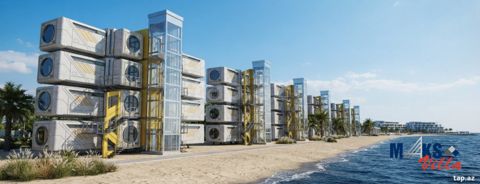 Çoxmərtəbəli Kapsul tipli futuristik otel Şatlboks 3-5-7 — Bakı