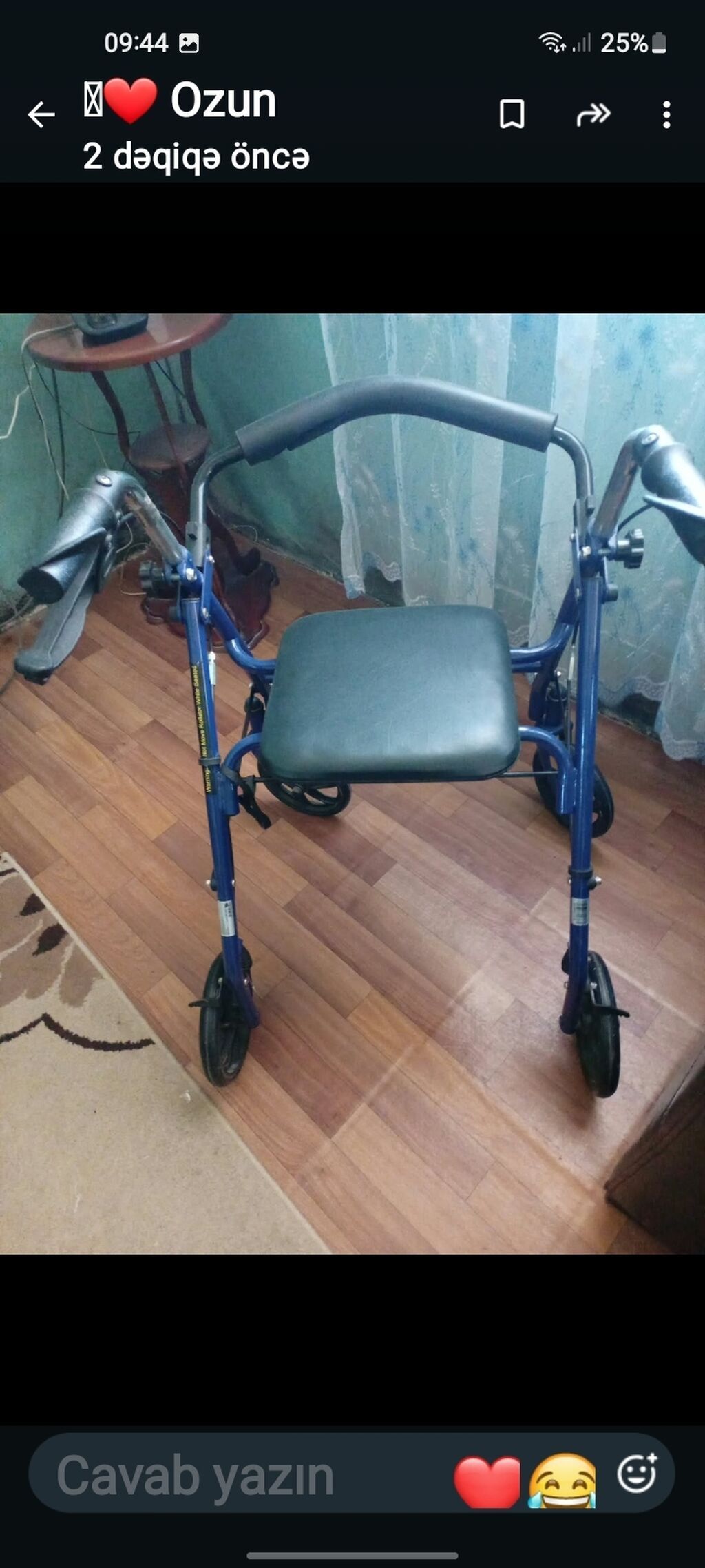 Dörd təkərli gəzinti üçün rollator - Marka: Bisazza (şəkildə — Kürəklər və yürüyüş aparatları, Digah (2)