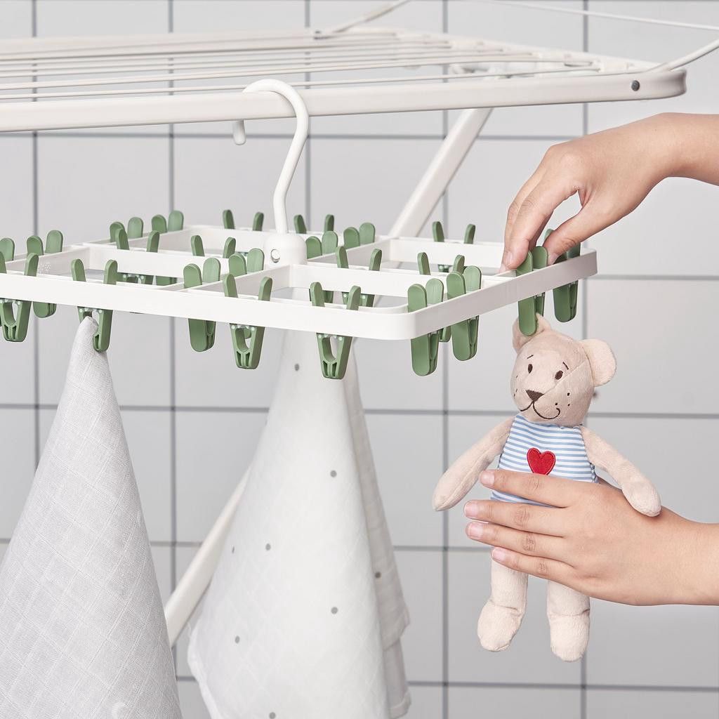 Paltar üçün quruducu IKEA Slıbb, plastik, ağ/yaşıl, asılan, 36x36x4 sm, 24 ədəd qısqac - 705.677.25 — Mallar, Bakı (2)