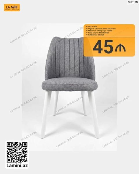Məhsul: Stol/Stul (1 ədəd) - Oturacaq ölçüsü: 40×45 sm - Rəng seçimi — Bakı